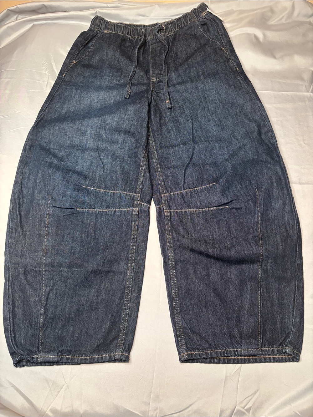 Old Navy NWT Dark Blue Wide-Leg Women's Drawstring Jeans Size XS
